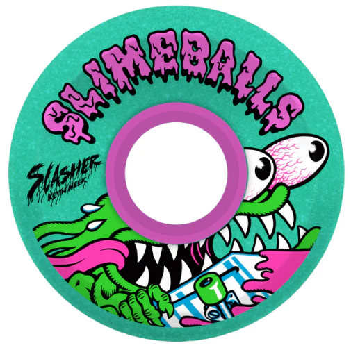 Santa Cruz OG Slime Balls Meek Skateboard Wheels Green Glitter 60MM 78A - Image 3
