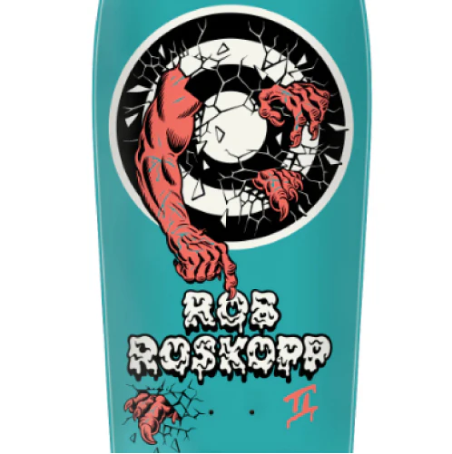 Santa Cruz Roskopp Two Shaped Reissue Skateboard Deck Teal 10.35" - Image 2