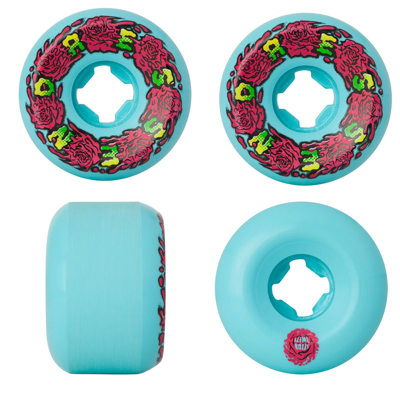 Santa Cruz Slime Balls Eric Dressen Pro Vomit Mini Wheels Turquoise 56MM 97A - Image 4