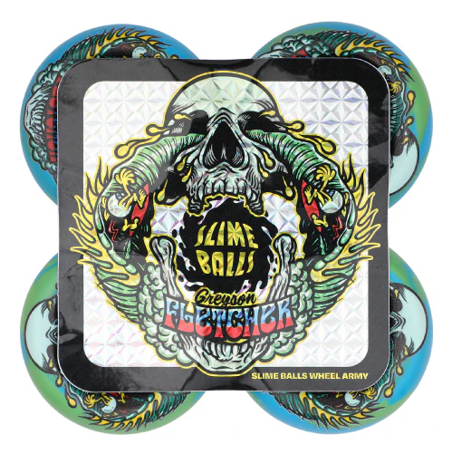 Santa Cruz Vomit Mini Slime Balls Greyson Fletcher Skateboard Wheels 56MM 99A - Image 4