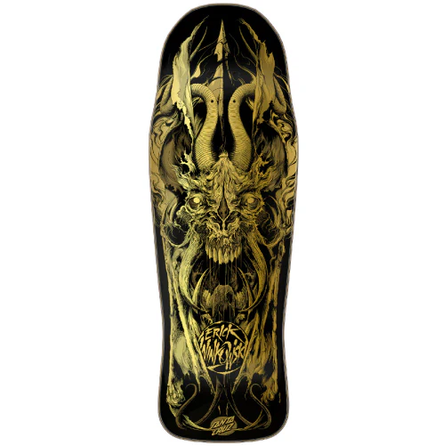 Santa Cruz Winkowski Primeval Shaped Gold Skateboard Deck 10.34"