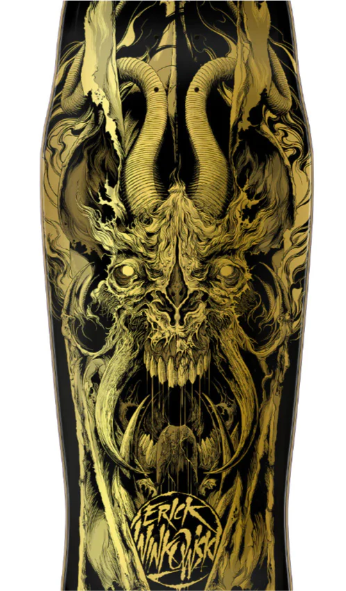 Santa Cruz Winkowski Primeval Shaped Gold Skateboard Deck 10.34" - Image 2