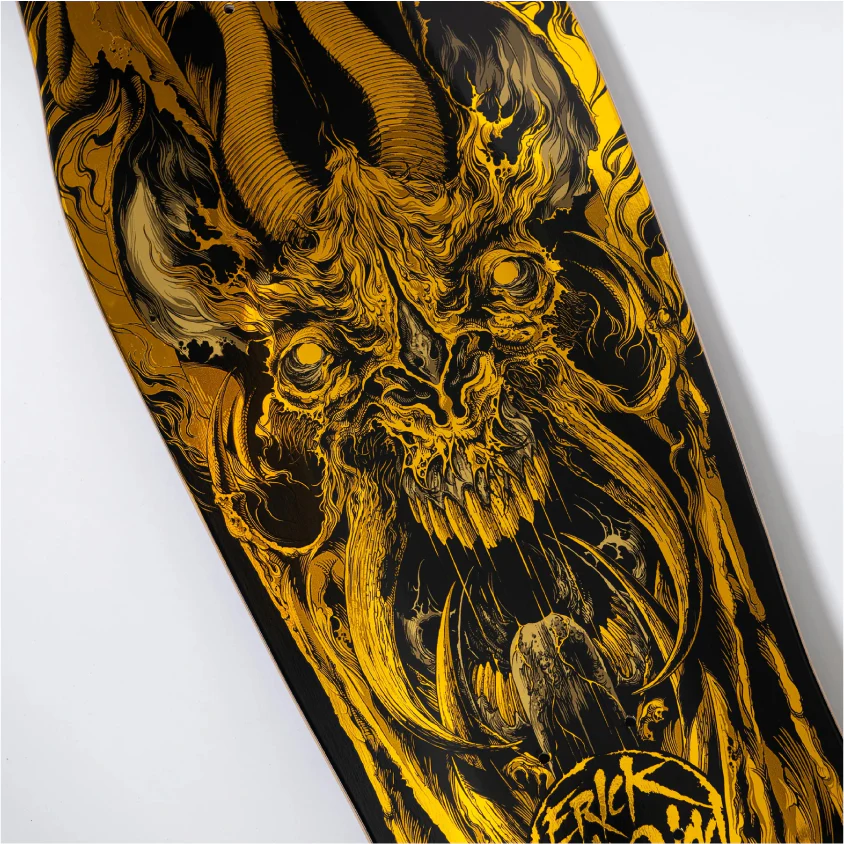 Santa Cruz Winkowski Primeval Shaped Gold Skateboard Deck 10.34" - Image 4