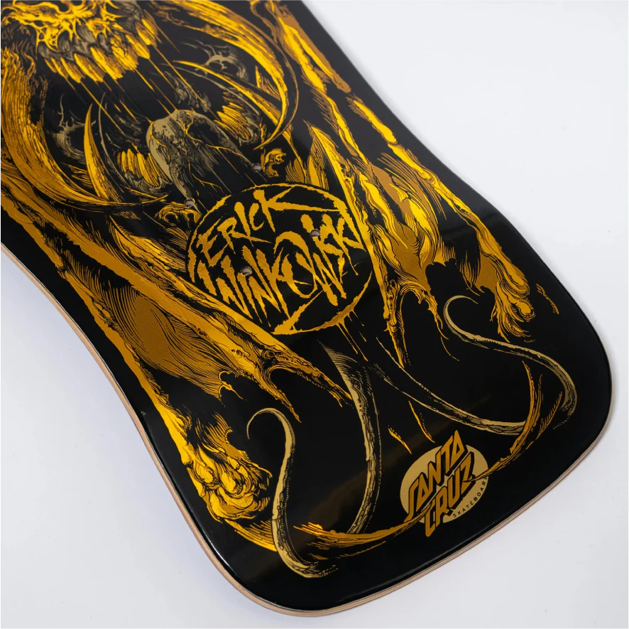Santa Cruz Winkowski Primeval Shaped Gold Skateboard Deck 10.34" - Image 5