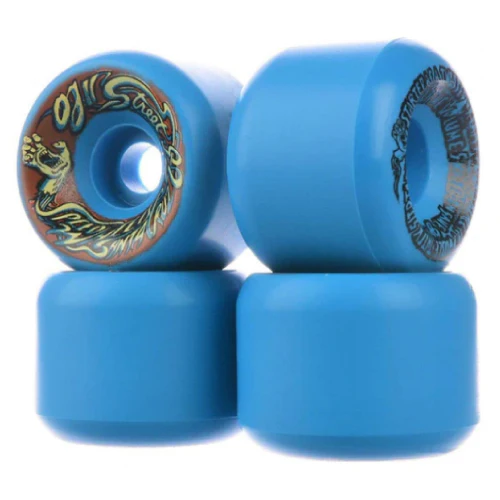 Santa Cruz X OJ Speedwheels Reissue Skateboard Wheels Blue 60MM 92A - Image 4