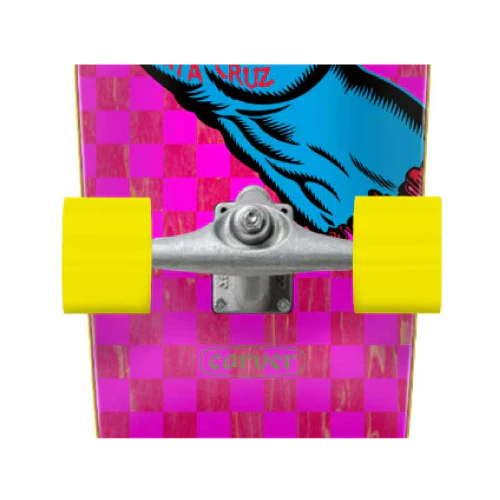 Santa Cruz X Carver Screaming Hand Pink Check Surf Skate Cruiser Complete 30.2" - Image 3