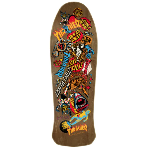 Santa Cruz X Thrasher Steve Salba Oops Shaped Skateboard Deck 10.4"