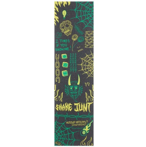 Shake Junt Pedro Delfino Pro Black, Green Yellow Griptape 9"