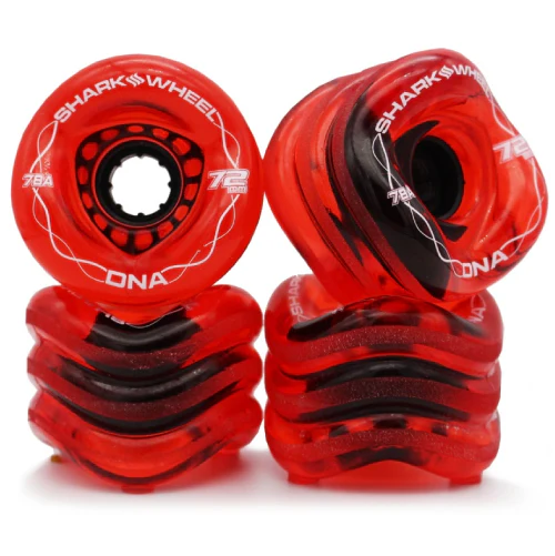 Shark DNA Wheels Transparent Red 72MM 78A