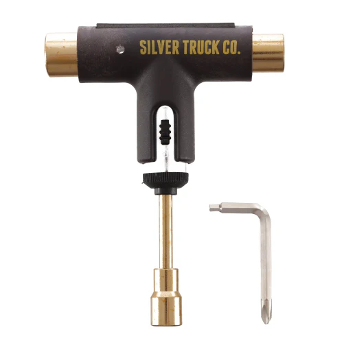 Silver Premium Skateboard Tool - Brown/Gold