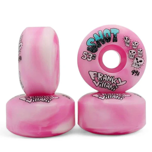 Snot Classic Franky Villani Skulls Pink/White Swirl Wheels 53MM 99A - Image 2