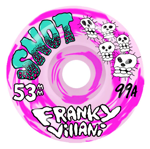 Snot Classic Franky Villani Skulls Pink/White Swirl Wheels 53MM 99A - Image 3