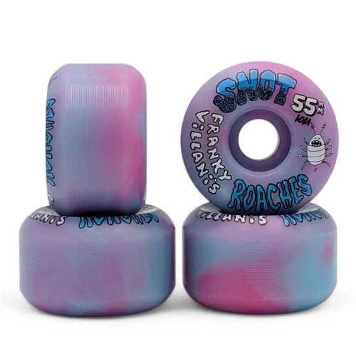 Snot Conical Franky Villani Roaches Pink/Teal Swirl Wheels 55MM 101A - Image 2