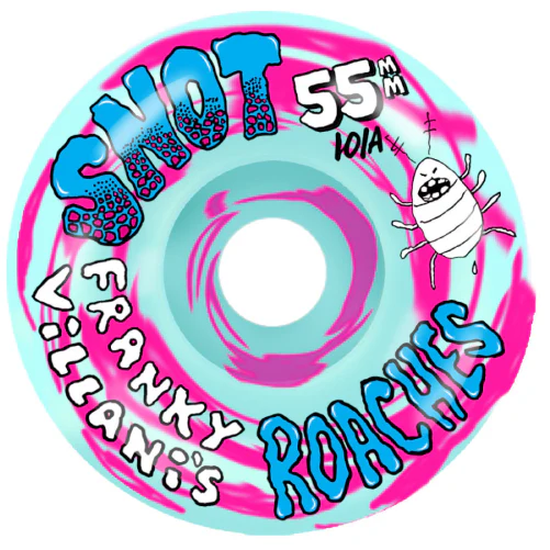 Snot Conical Franky Villani Roaches Pink/Teal Swirl Wheels 55MM 101A - Image 3
