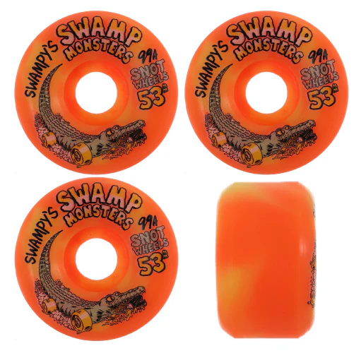 Snot Swampy Swamp Monsters Wheels Yellow/Orange Swirl 53MM 99A - Image 2