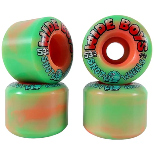 Snot Wide Boys Wheels Green/Orange Swirl 53MM 99A - Image 3