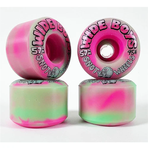 Snot Wide Boys Wheels Green/Pink Swirl 57MM 95A - Image 3