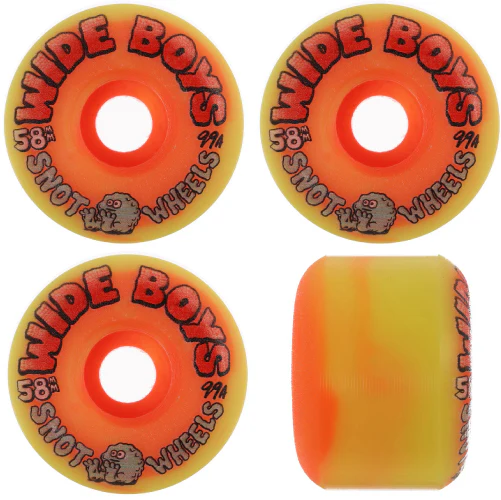 Snot Wide Boys Wheels Yellow/Orange Swirl 58MM 99A - Image 3