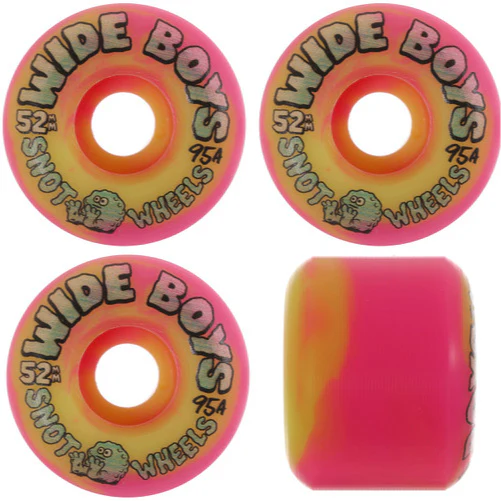 Snot Wide Boys Wheels Yellow/Pink Swirl 52MM 95A - Image 5