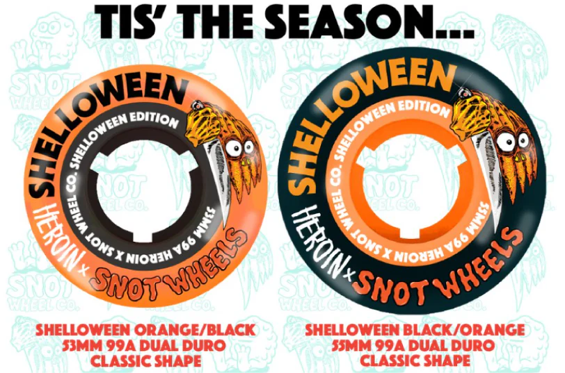 Snot X Heroin Shelloween Edition Wheels Black 55MM 99A - Image 3