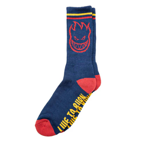 Spitfire Bighead Crew Socks - Navy/Red/Gold