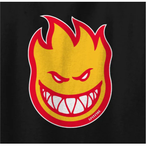 Spitfire BigHead Fill Tee - Black/Gold/Red - Image 2