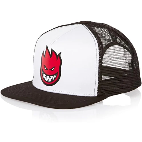 Spitfire Bighead Fill Trucker Snapback Hat - White/Black