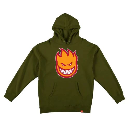 Spitfire BigHead Hoodie - Army/Gold/Red
