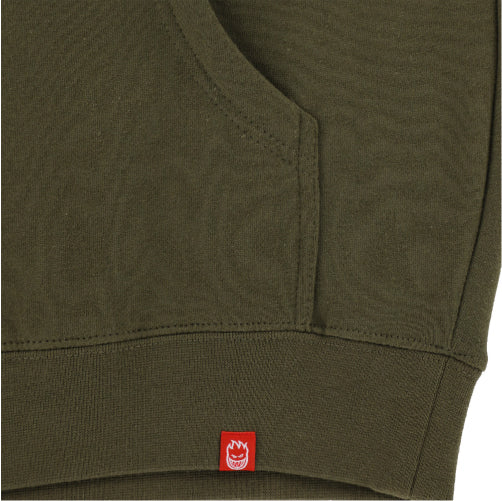 Spitfire BigHead Hoodie - Army/Gold/Red - Image 4