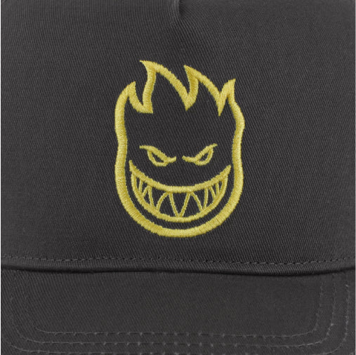 Spitfire Bighead Snapback Hat - Charcoal/Yellow - Image 2