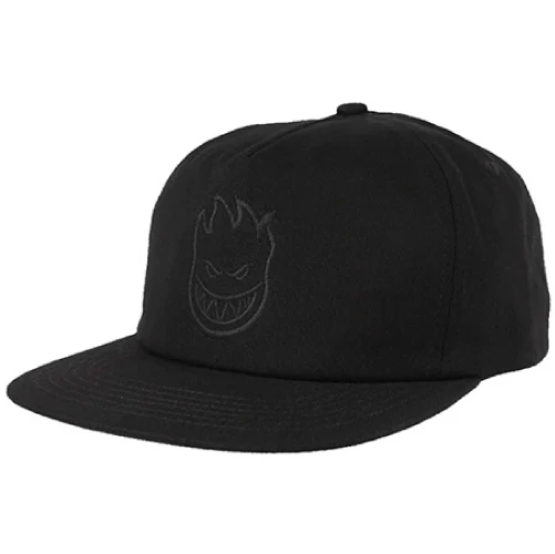 Spitfire Bighead Snapback Hat - Black/Black