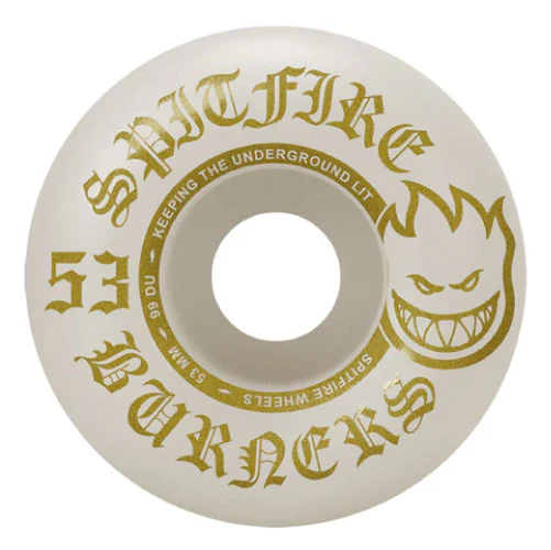 Spitfire Burners Wheels White/Gold 53MM 99D