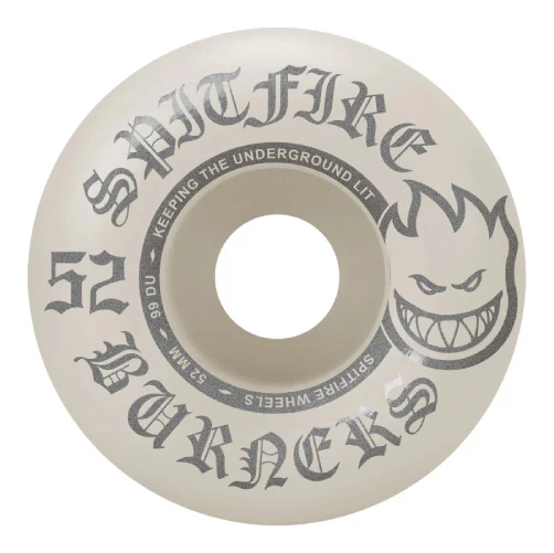 Spitfire Burners Wheels White/Silver 52MM 99D