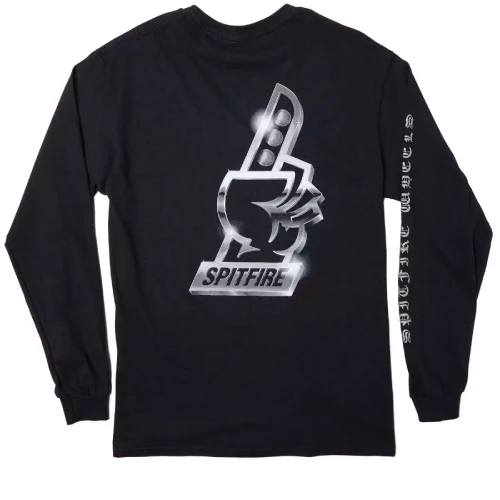 Spitfire Chrome #1 Long Sleeve Tee - Black - Image 2