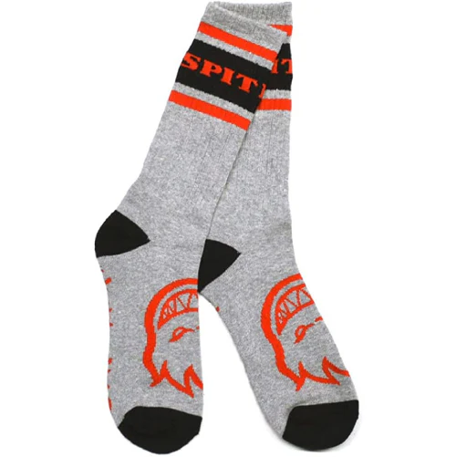 Spitfire Classic '87 Crew Socks - Heather/Black/Red - Image 2