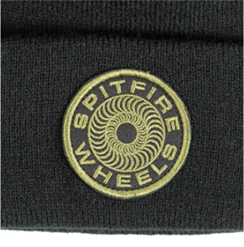 Spitfire Classic '87 Patch Beanie - Black/Olive - Image 2
