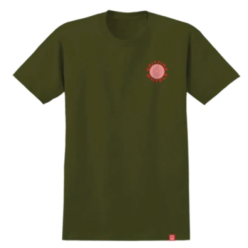 Spitfire Classic 87 Swirl Tee - Army Green/Red - Image 2