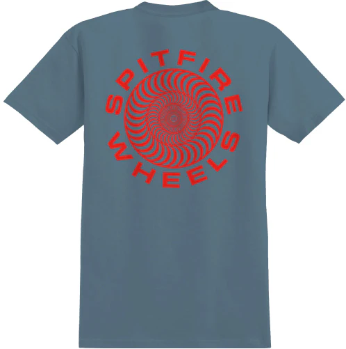 Spitfire Classic 87 Swirl Tee - Slate/Red - Image 2