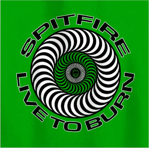 Spitfire Classic Live to Burn Tee - Kelly Green - Image 2