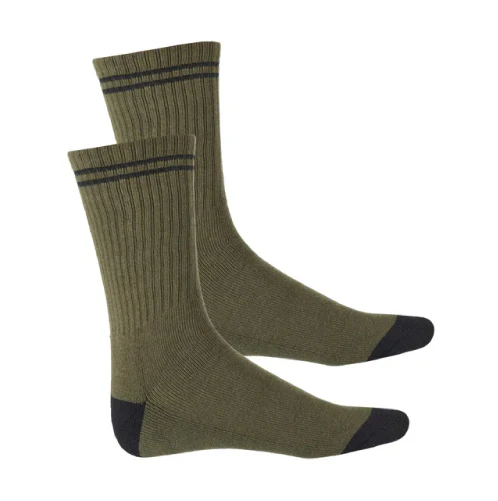 Spitfire Eternal Fill Embroidered Crew Socks - Olive/Black/Red - Image 3