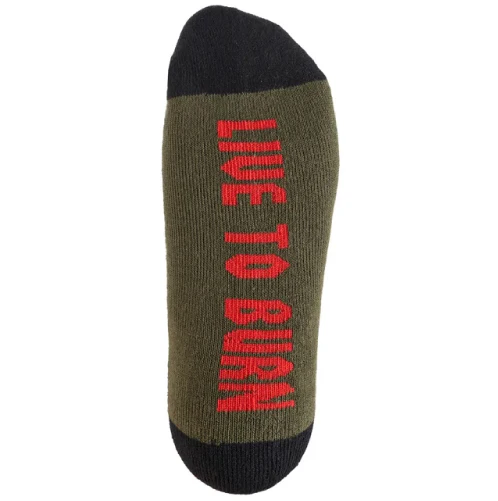 Spitfire Eternal Fill Embroidered Crew Socks - Olive/Black/Red - Image 4
