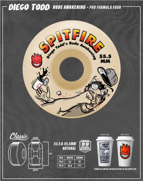 Spitfire F4 Classic Diego Rude Awakening Wheels 99D - Image 12