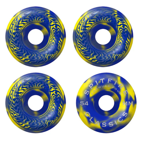 Spitfire F4 Classic Swirled Wheels Blue, Yellow 54MM 99D - Image 3