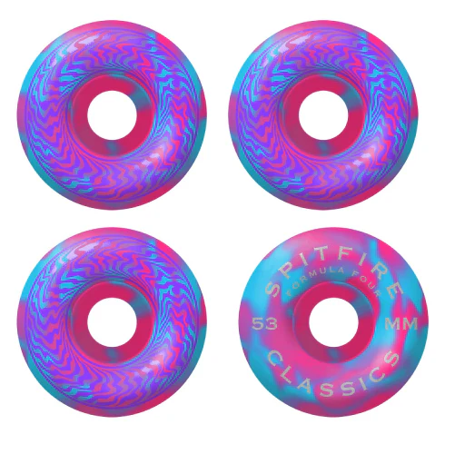Spitfire F4 Classic Swirled Wheels Teal, Pink 53MM 99D - Image 3