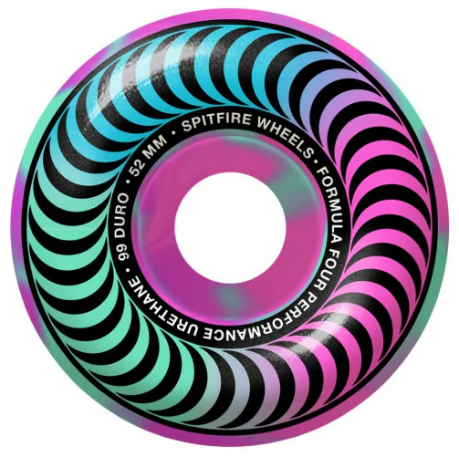 Spitfire F4 Classic Swirled Wheels Pink/Teal 52MM 99D