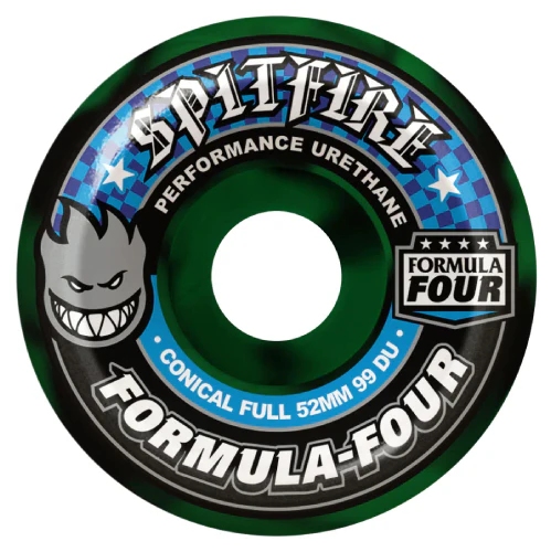 Spitfire F4 Conical Full Green/Black Swirl Wheels 52MM 99D
