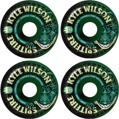 Spitfire F4 Conical Full Kyle Wilson Death Roll Wheels Black/Green Swirl 54MM 99D - Image 3