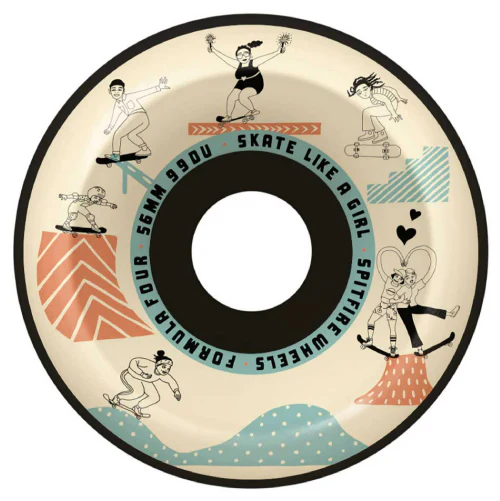Spitfire F4 Conical Full Skate Like a Girl Wheels Black 56MM 99D