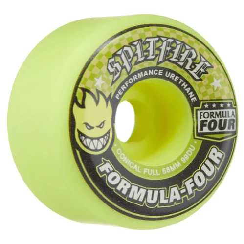 Spitfire F4 Conical Full Wheels Safety Yellow 58MM 99D - Image 2