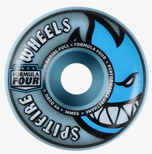Spitfire F4 Radial Full Light Blue Wheels 55MM 99D - Image 2